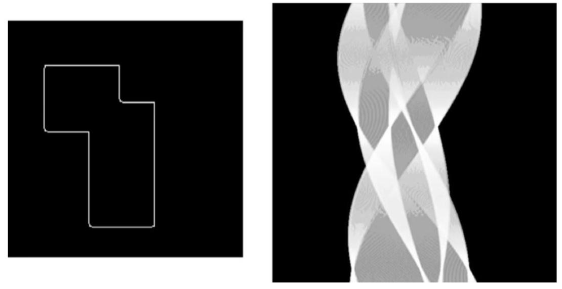  Apply the Hough Transforms algorithm to the image on the page