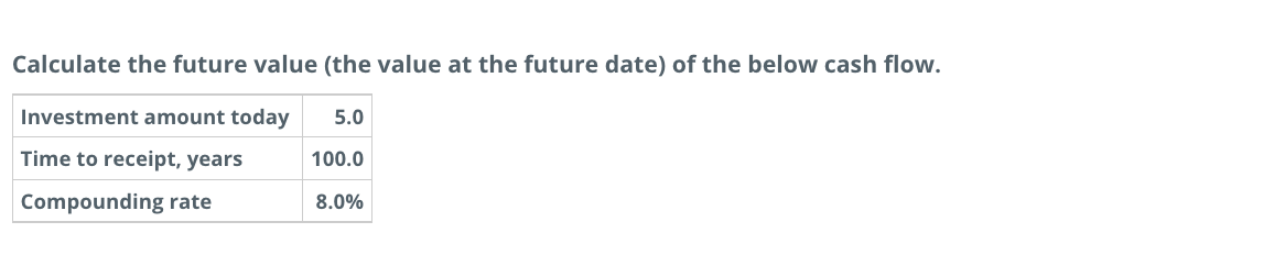 1.2. Calculate the future value (the value at the future date) of