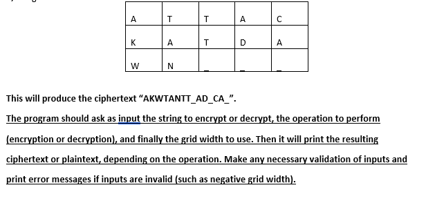 performs primitive encryption and decryption of text using simple columnar transposition With