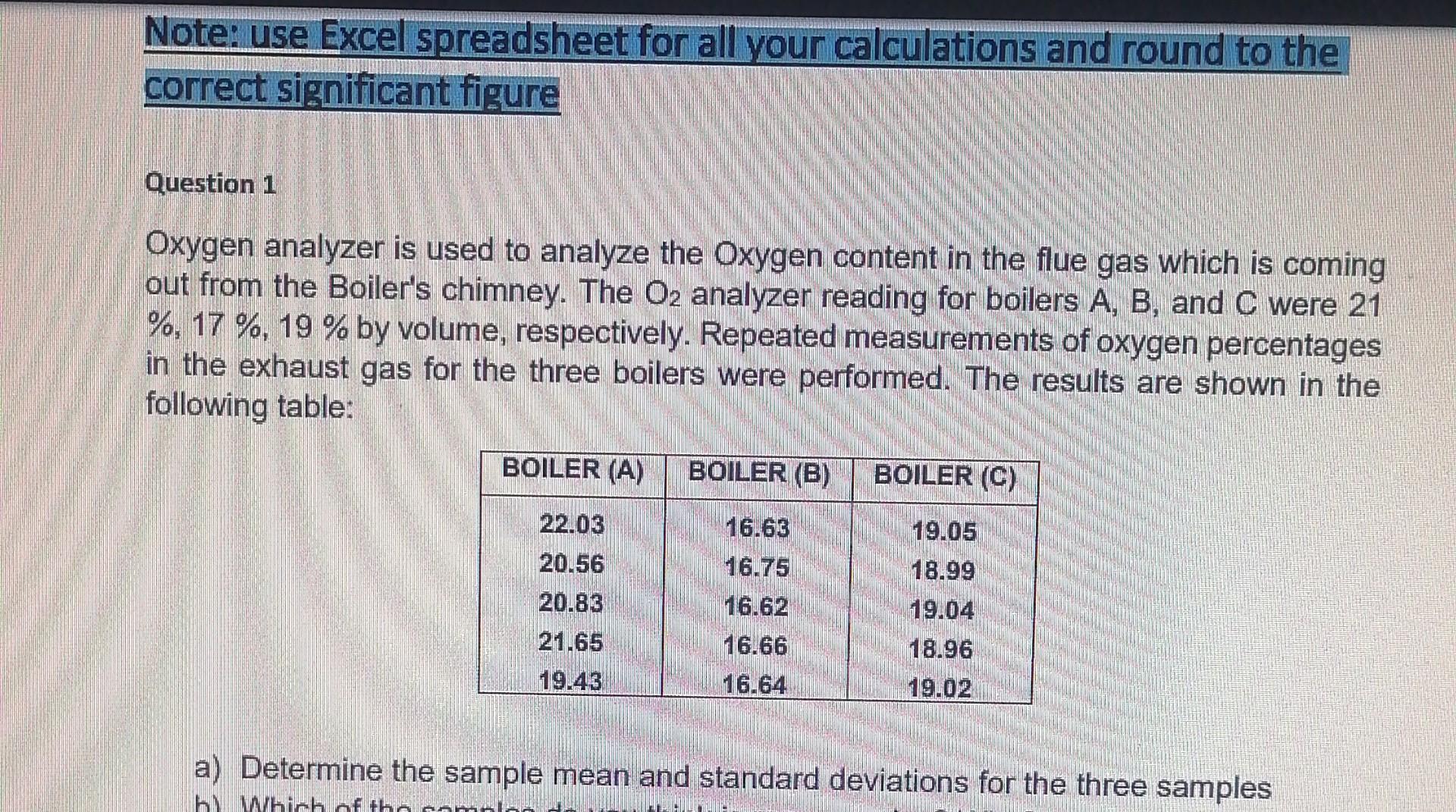 a) Note: use Excel spreadsheet for all your calculations and round