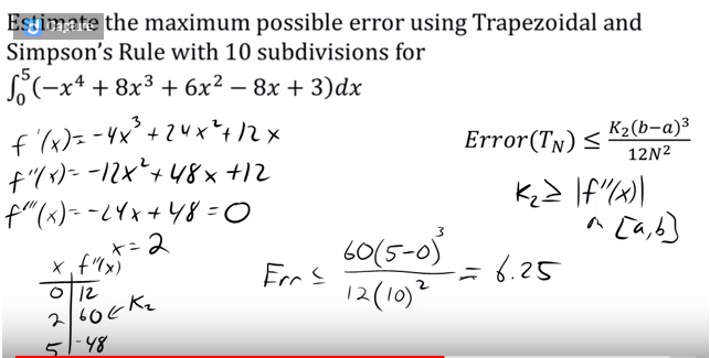  Write MATLAB program to find the error . Estimate the maximum