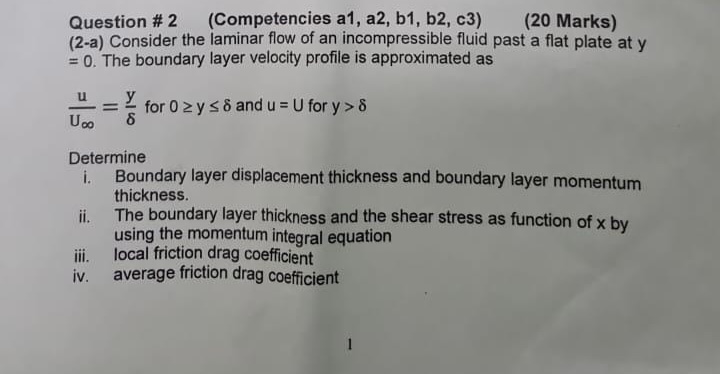  Question # 2 (Competencies a1, a2, b1, b2, c3) (20 Marks)