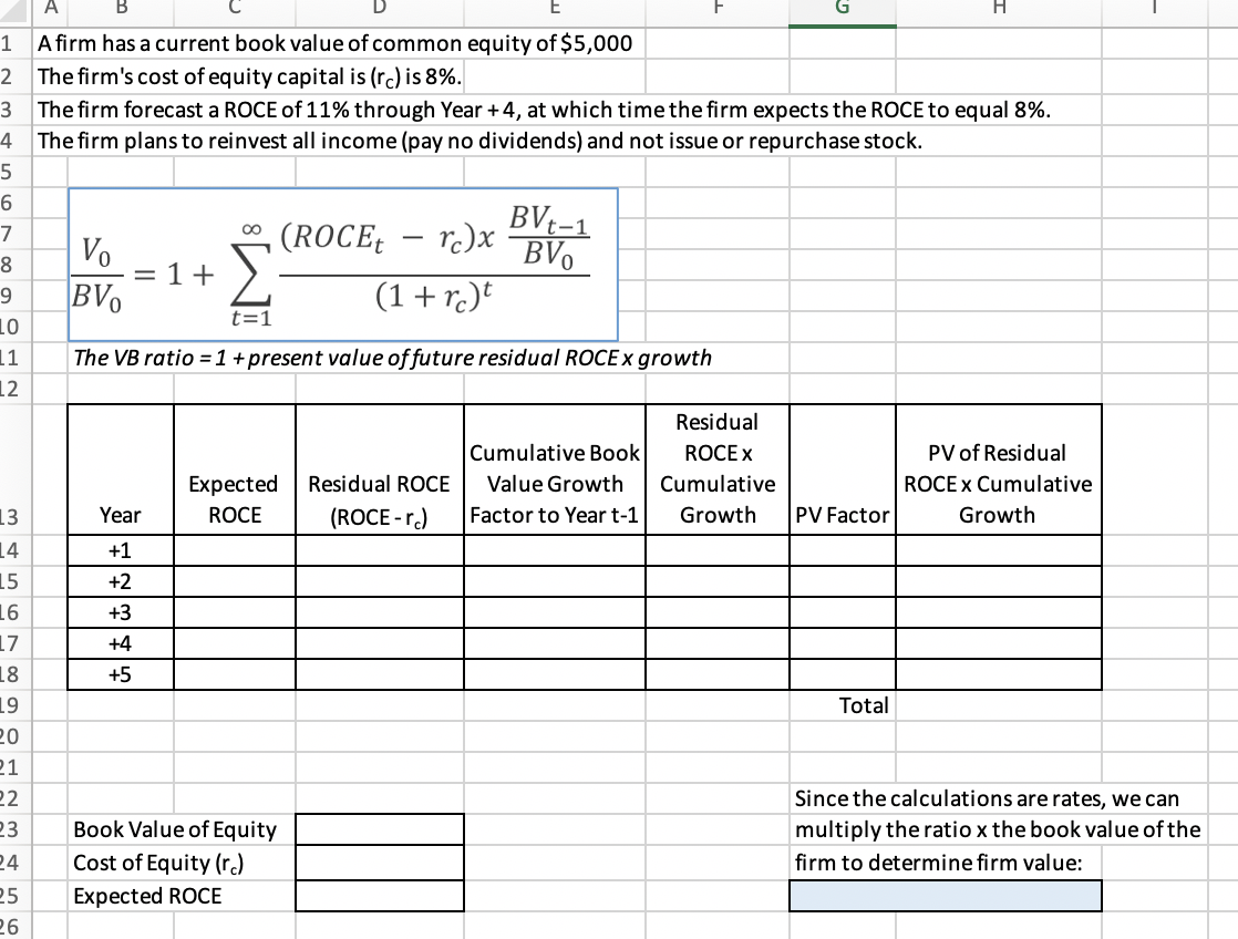  A H 1 A firm has a current book value of