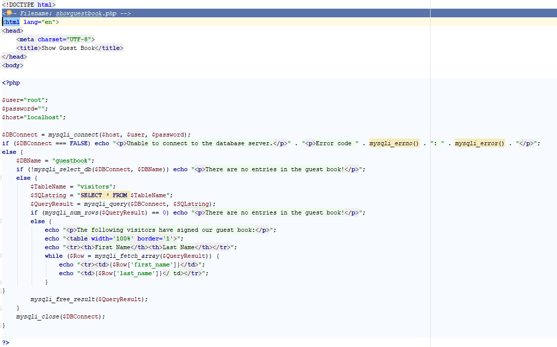 and start the MySQL server. For this code to work, the root