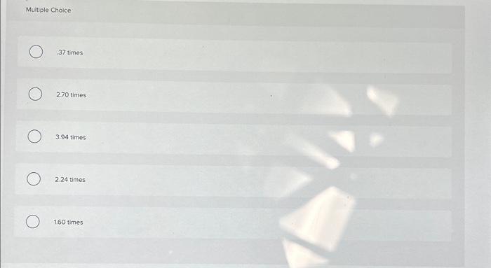 fixed asset turnover for 2021? Multiple Cholce 37 times 270 times 3.94