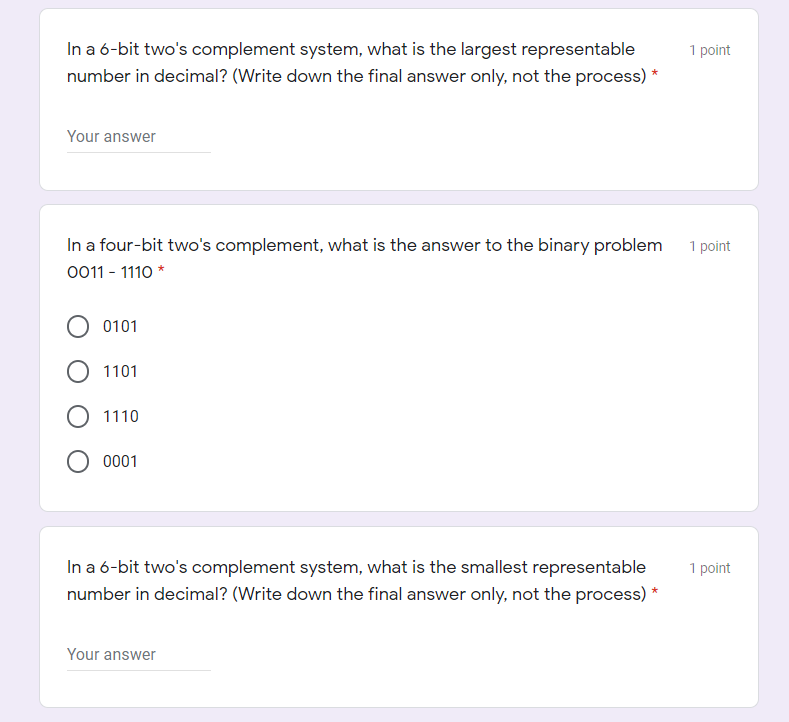 what is the answer to the binary problem 1110 + 0011* 0001