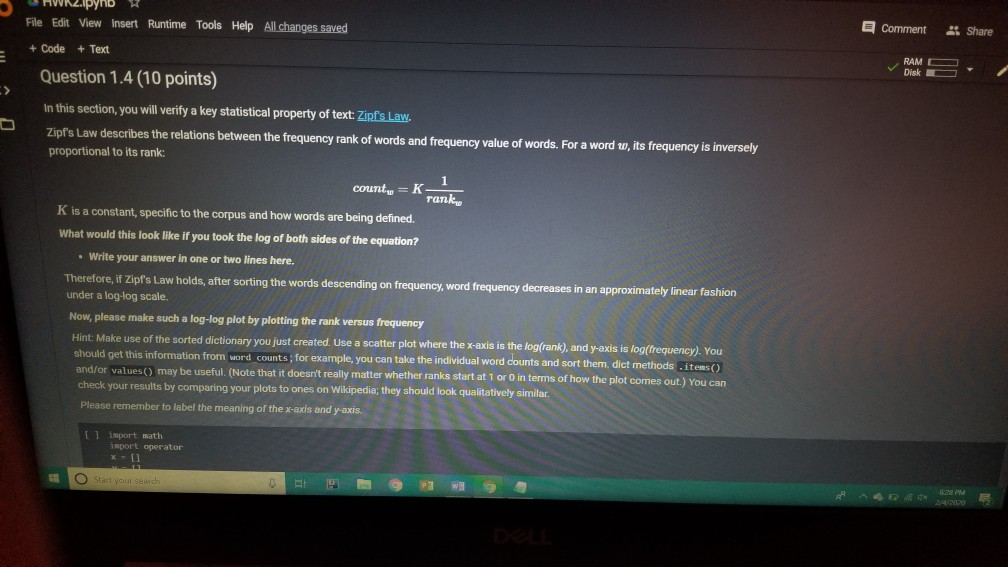 ("hmm. Something seems off. Double check your code") o Question 1.2 (5