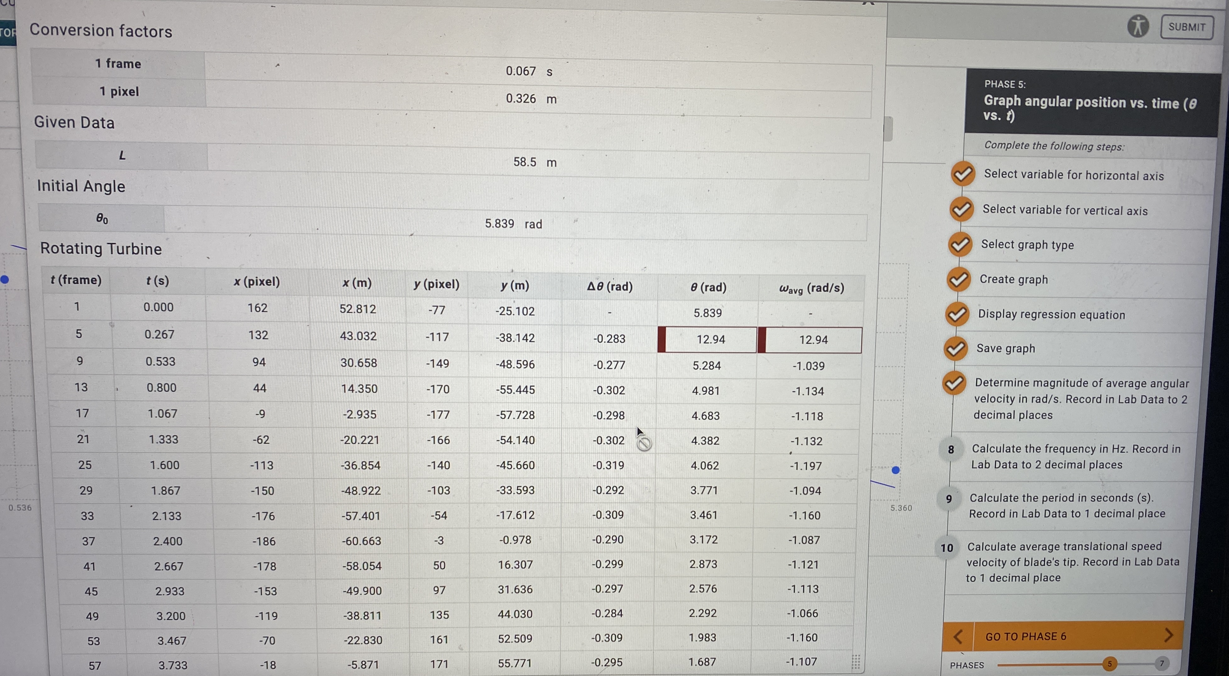  I need help finding: Frequency (Hz) Period (s) Average translational speed