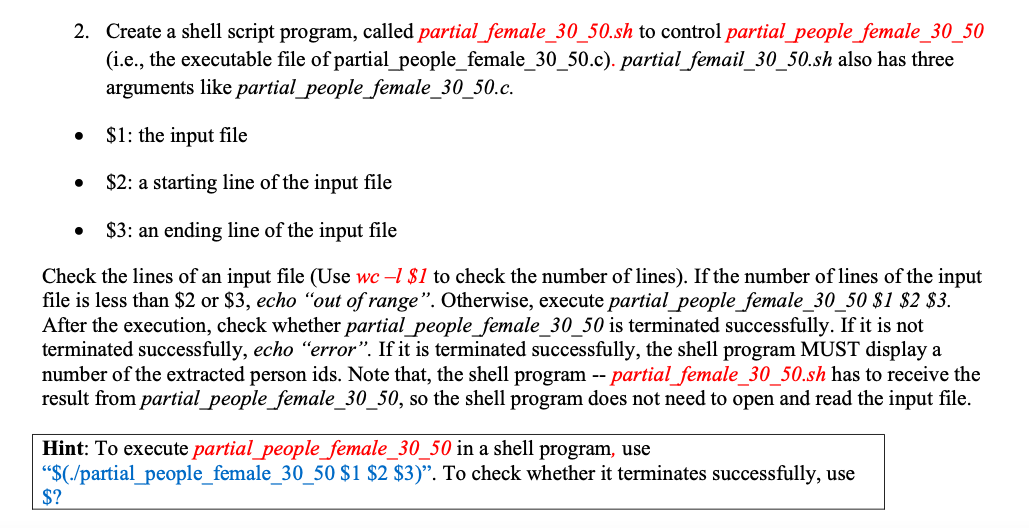 C program must read "test.txt" and find only females who are more