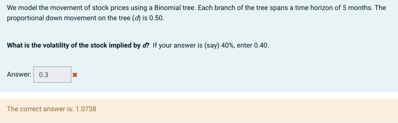  We model the movement of stock prices using a Binomial tree.