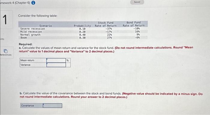 HW4/CH6, please i need full answer with steps and explination Consider the