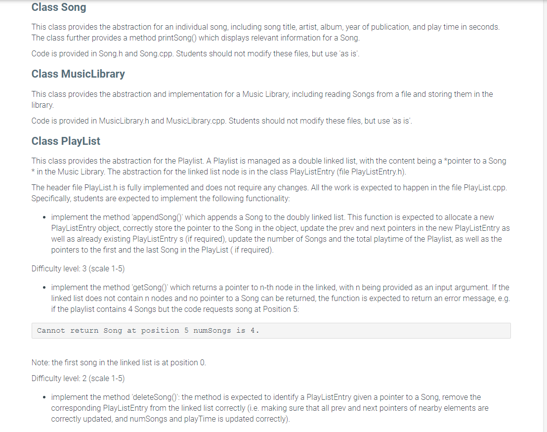  Main.cpp #ifndef PLAYLISTENTRY_H #define PLAYLISTENTRY_H #include "Song.h" class PlayListEntry { public: