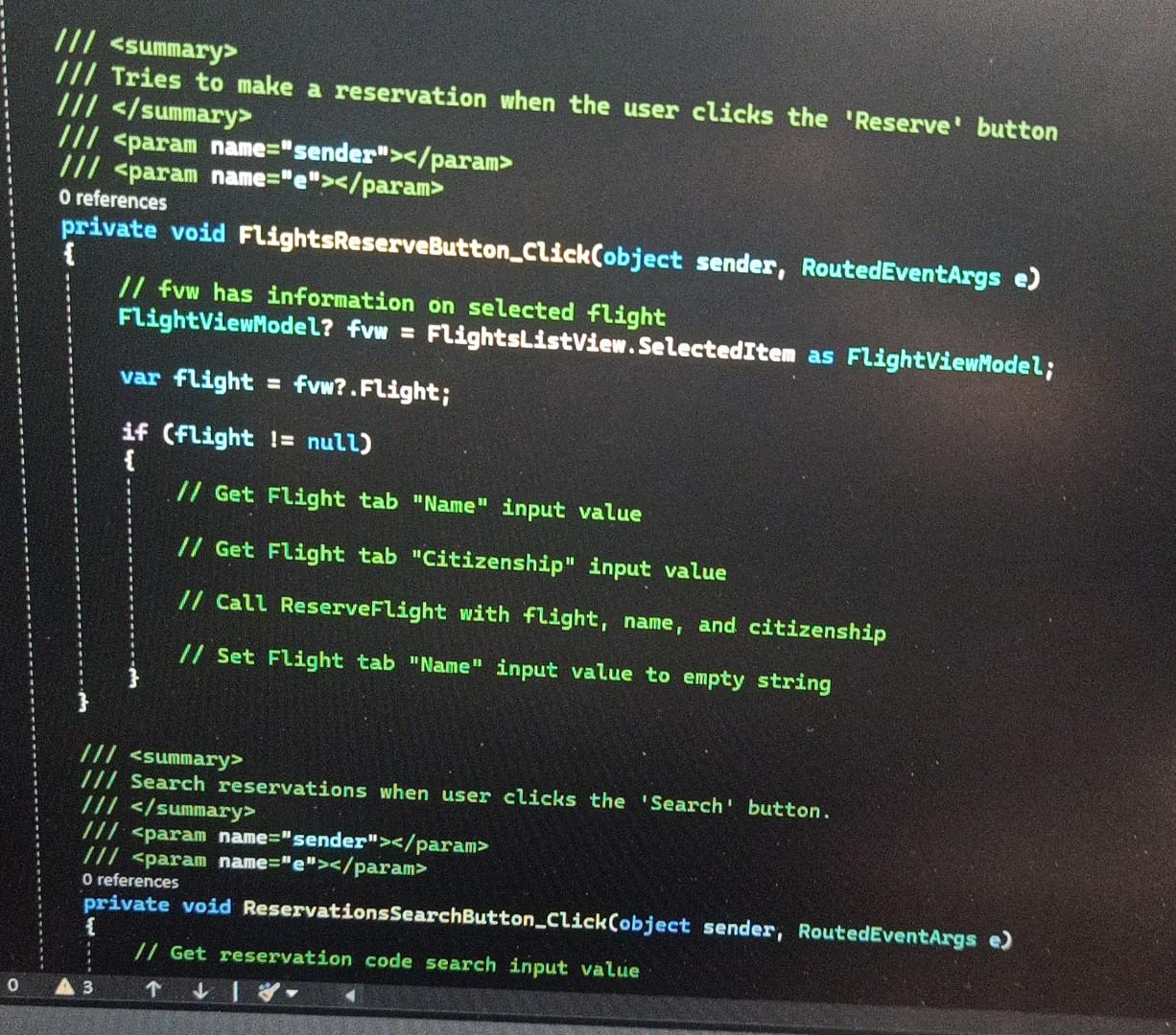 \{ get; } 111 1// Holds reservation view models for listview. 111