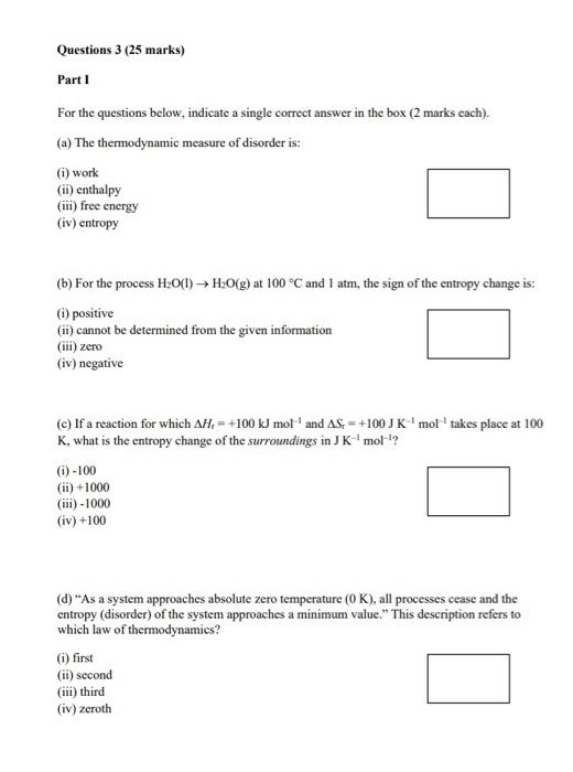 Part 1 For the questions below, indicate a single correct answer