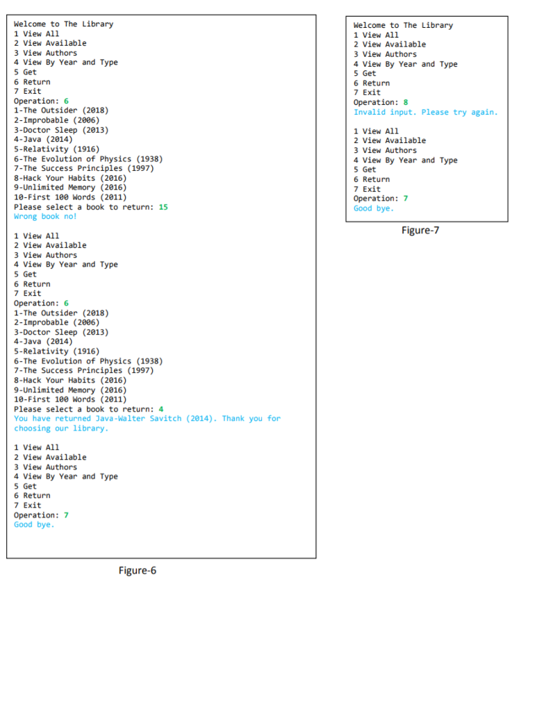 different books. Your application asks for the following operations 1 View All