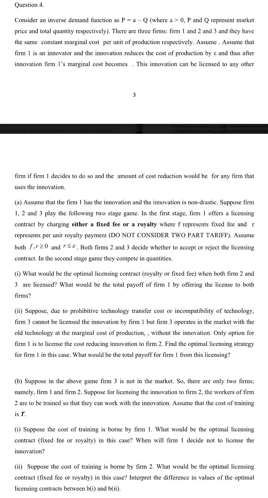  Question 4. Consider an inverse demand function as P=aQ (where a>0,P