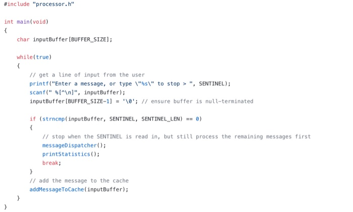 // TODO } void printStatistics(void) { // TODO } processor.h #ifndef __PROCESSOR_H