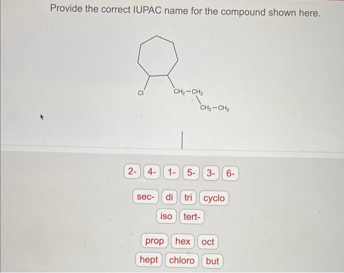 IUPAC name for the compound shown here