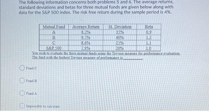 need the answer The following information concerns both problems 5 and 6.