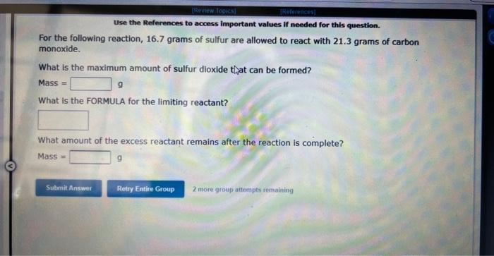 Use the References to access important values if needed for this