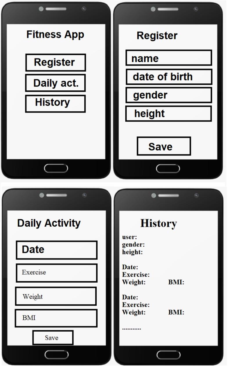 Homework #3 Android Fitness app using SQLite Database Objectives: The app is