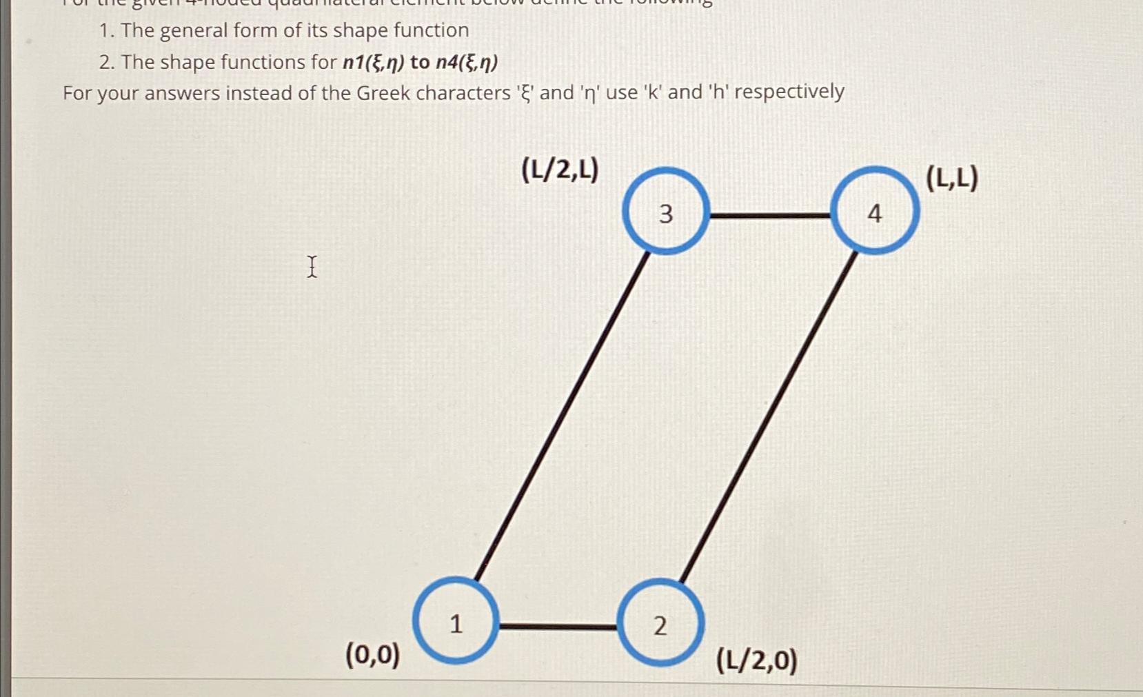  The general form of its shape function The shape functions for