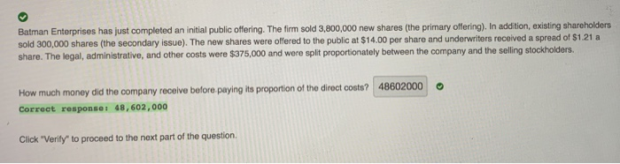 part A given for part B Batman Enterprises has just completed an