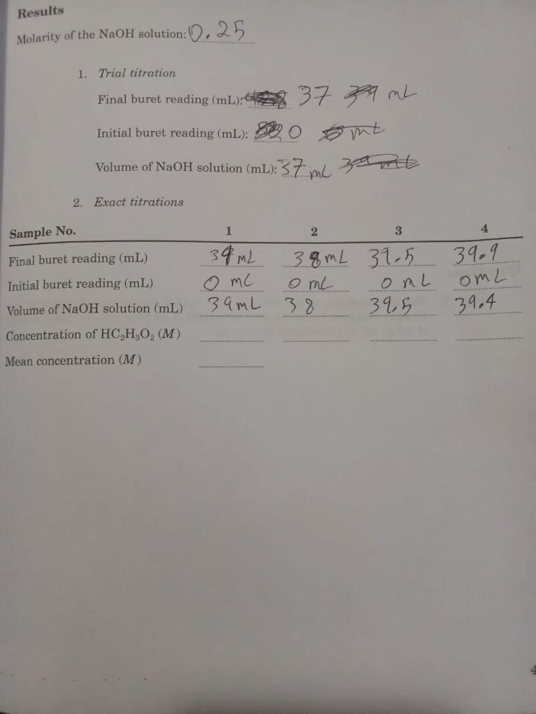 experiment claims that the vinegar contains 5 % acetic acid by weight