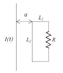 Questions 18-20 A rectangular conductive loop is placed near a long, straight