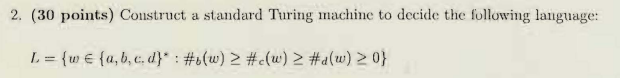  Please don't post existing chegg answer. 2. (30 points) Construct a