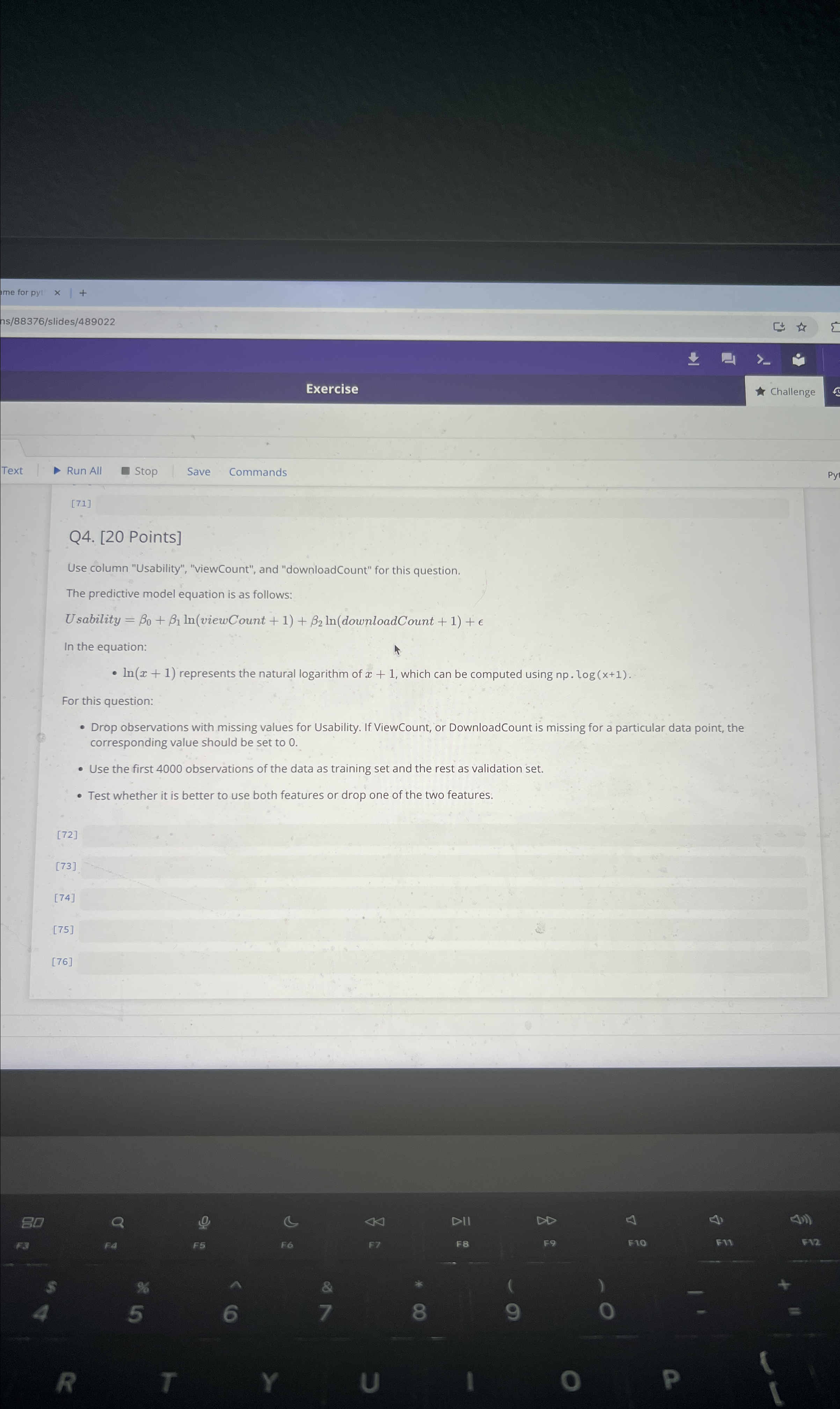  answer this question in python correctly. will rate 