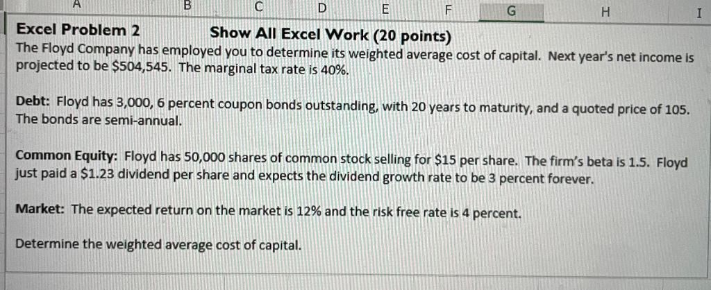 Show steps in excel please B D E F G . I