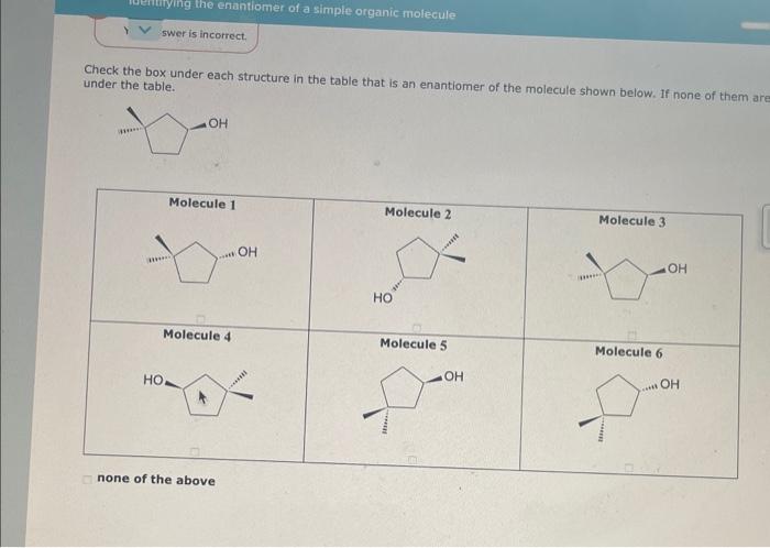 Please explain Check the box under each structure in the table that