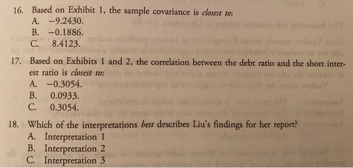 to the answer. EXHIBIT 1 Summary Statistics Debt Ratio , Short Interest