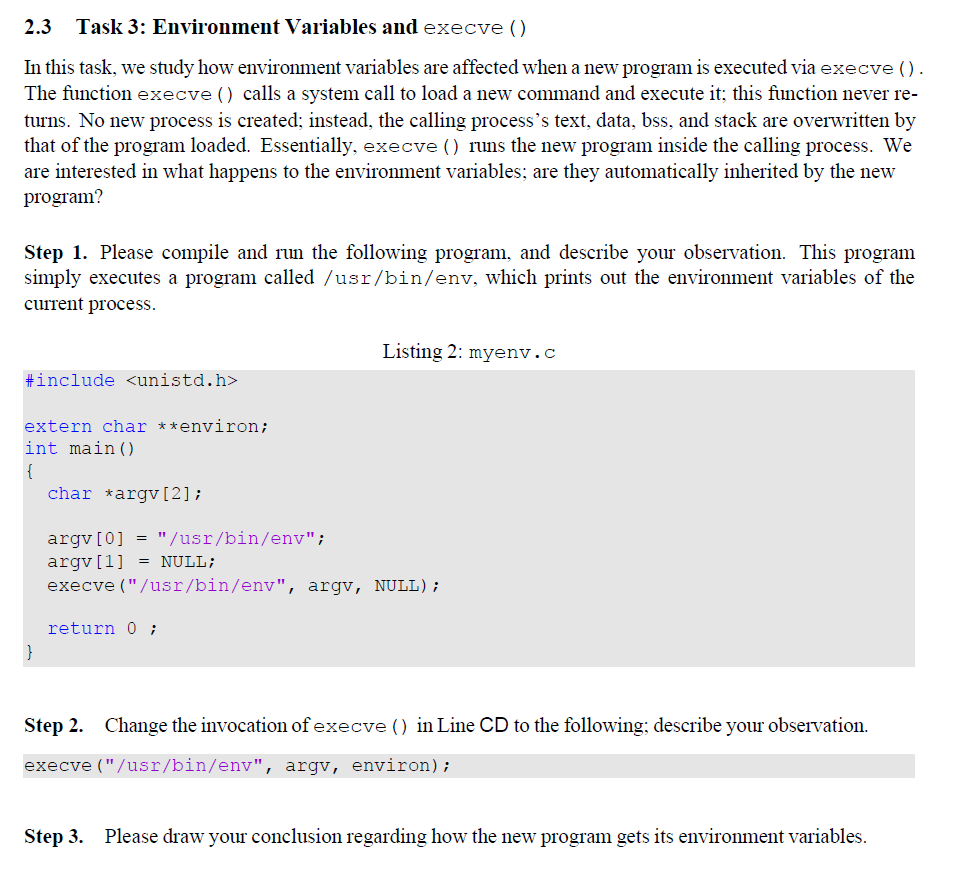  Step 2. Change the invocation of execve () in Line CD