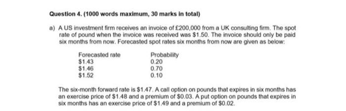 Question 4. (1000 words maximum, 30 marks in total) a) A