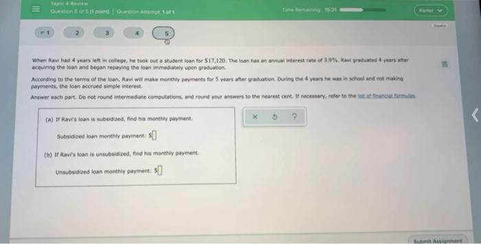  III GOSSA When Ravi had 4 years eft in college, he