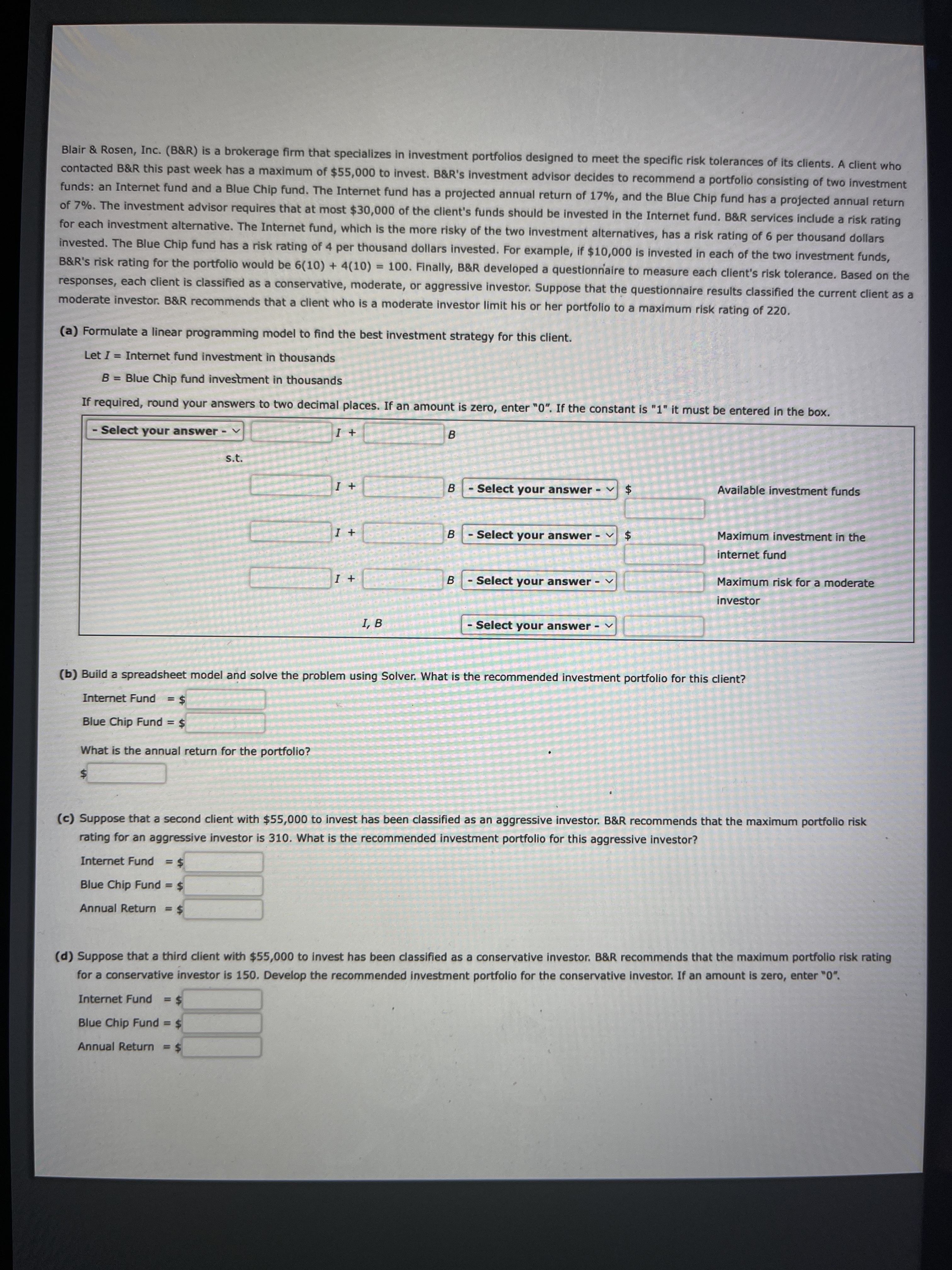  Please use Excel Simplex 