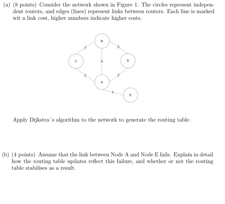  (a) (8 points) Consider the network shown in Figure 1. The