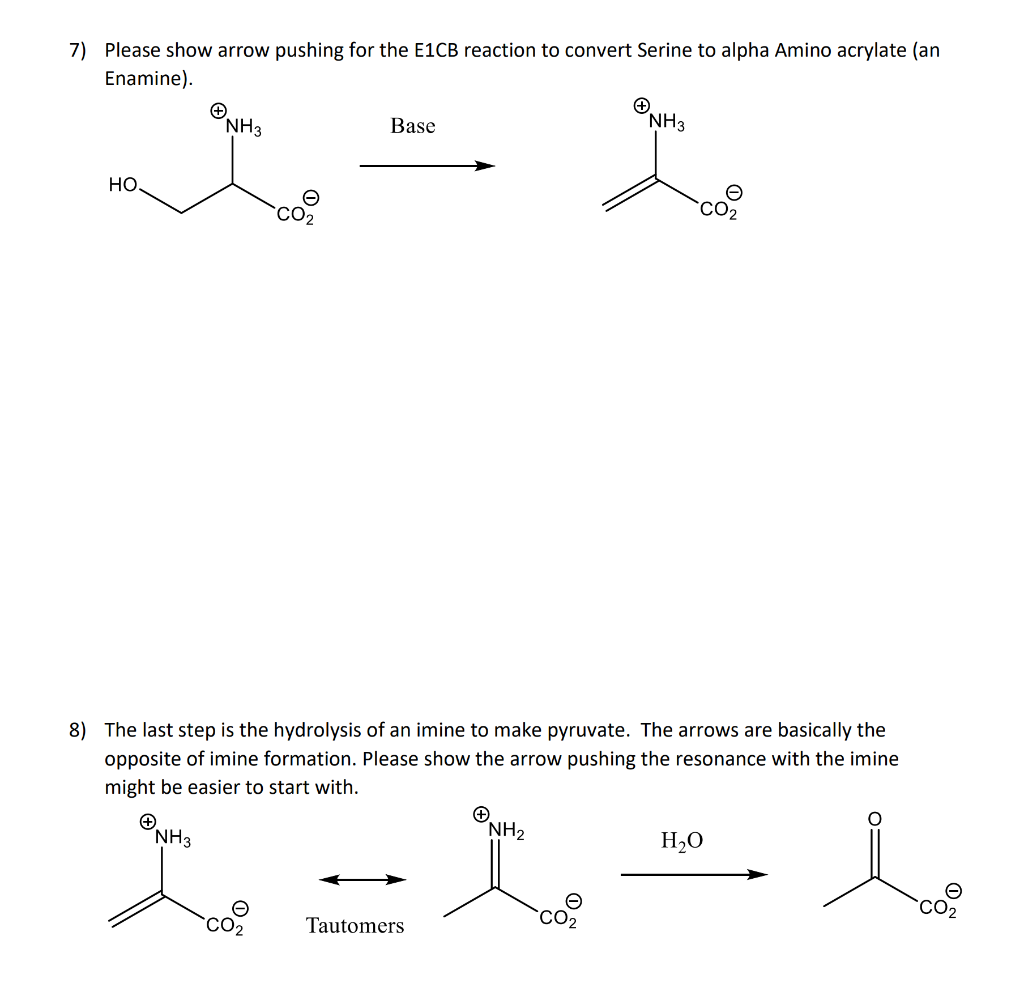 7) Please show arrow pushing for the E1CB reaction to convert