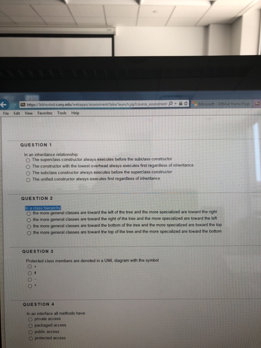  https/ File Edit View Favorites Tools Help QUESTION 1 In an