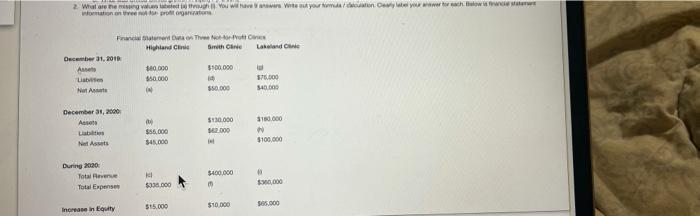 PLEASE SHOW WORK AND WRITE OUT EACH FORMULA AND CALCULATION OF HOW