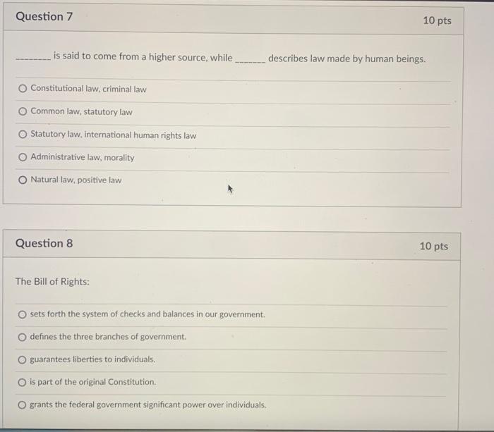  is said to come from a higher source, while describes law