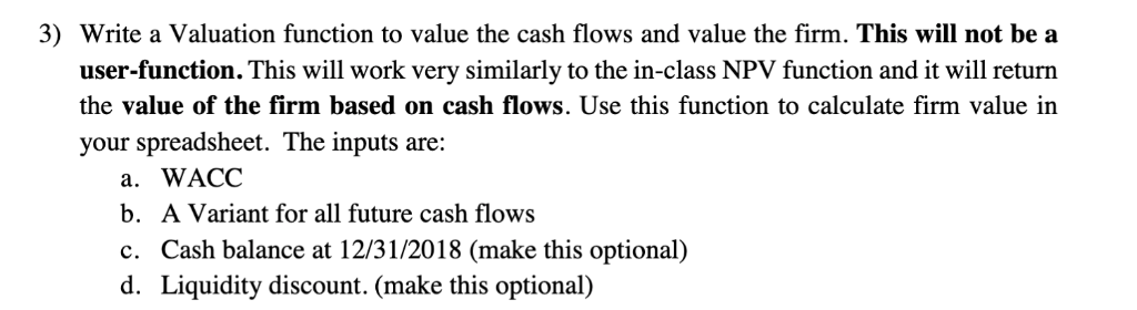 Please complete this question using the VBA console in Microsoft Excel. Please