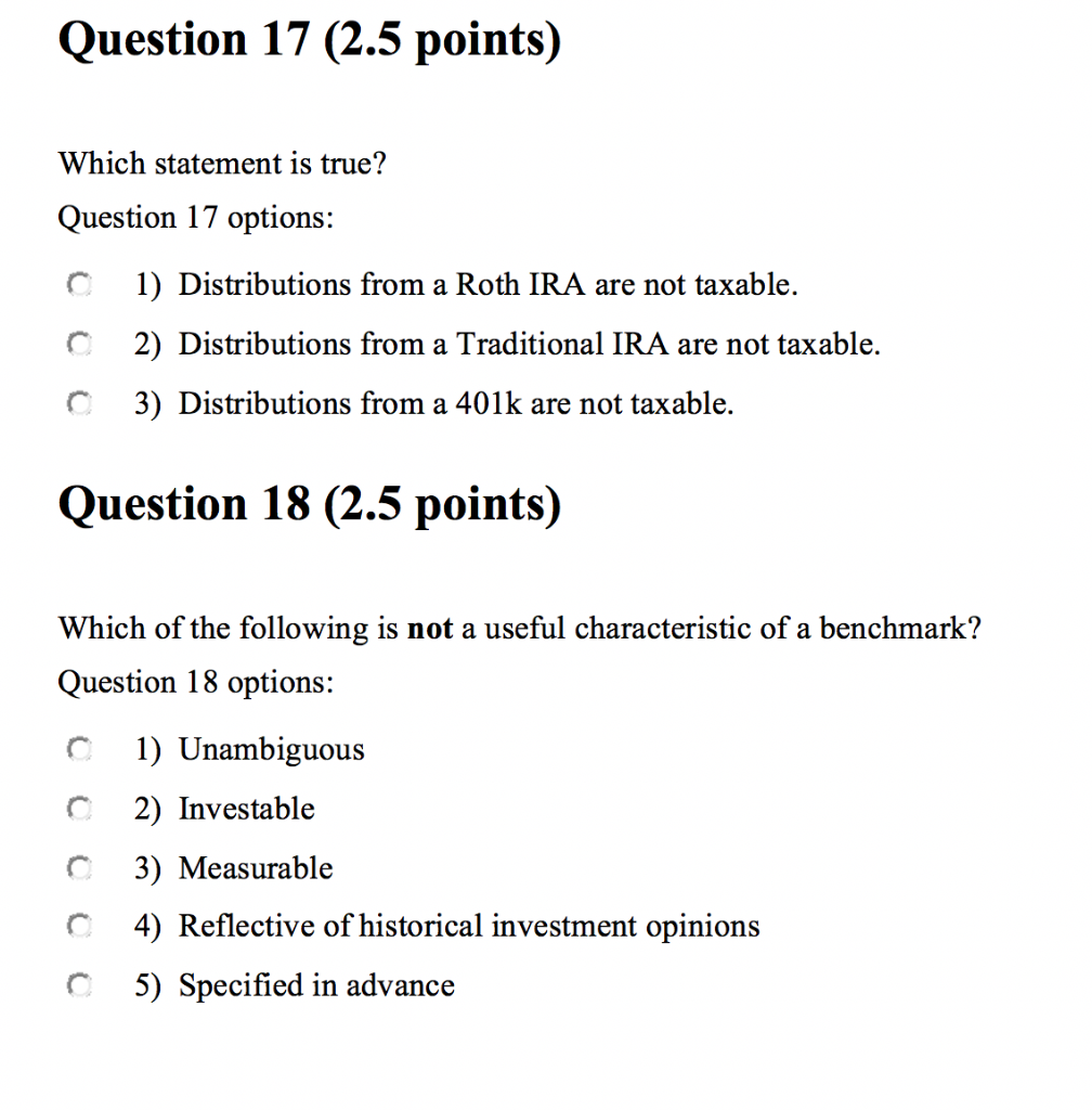  Question 17 (2.5 points) Which statement is true? Question 17 options: