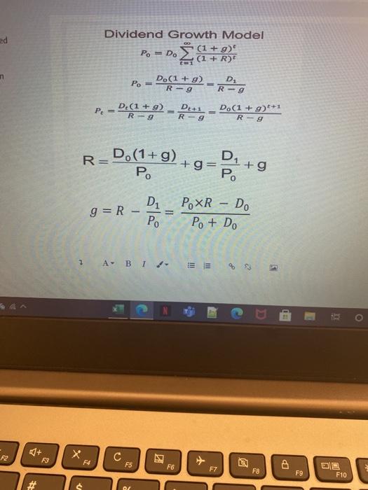  ed Dividend Growth Model (1 + 9) Po - Do OD