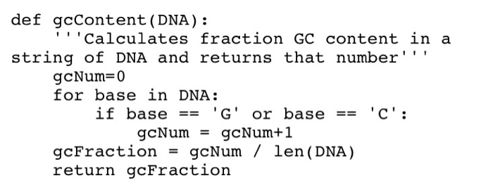 do this task. heres the GCcontent function. Your task is to write