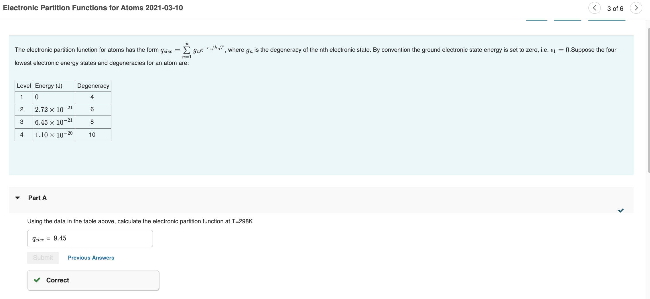 I NEED HELP ON C-E PLEASE! Electronic Partition Functions for Atoms 2021-03-10