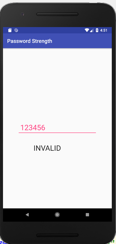 a minimum strength level. It has a text filed and a label.