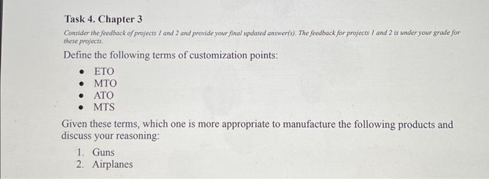 2 and provide your final spdated answer(s). The feedback for projects 1